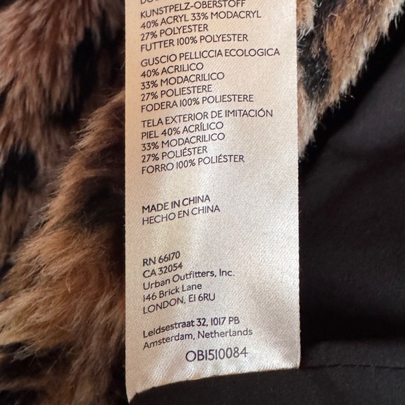 Free People Leopard Faux Fur Teddy Jacket Oversized Small - Picture 7 of 11